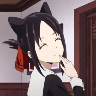 🥰 Kaguya Shinomiya Kaguya-sama: Love Is War Аниме, Кагуя-сама, Любовь это война, Мило, Кошачьи ушки, Манга, Кагуя Синомия telegram sticker