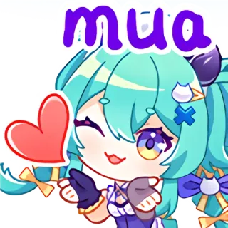 😘 mua Cartoon, Anime, Coeur, Baiser, Amour, Kawaii, Mignon, Vtuber telegram sticker