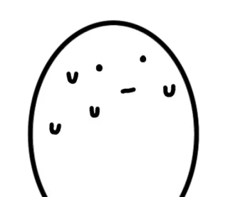 🥚 Blob, Fofo, Simples, Desenho animado, Minimalista, Abstrato telegram sticker