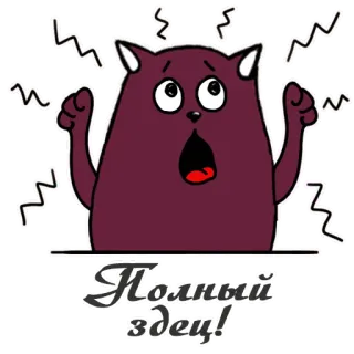 😵 Полный здец! Katze, schockiert, Überraschung, Cartoon, Sticker telegram sticker