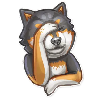 😔 cane, facepalm, imbarazzato, animale, cartone animato, sticker telegram sticker