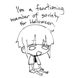 🤥 I'm a functioning member of society for Halloween halloween, disfraz, sociedad, funcional, meme whatsapp sticker