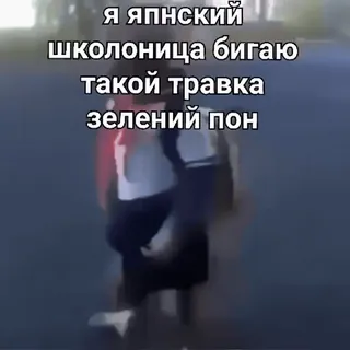 🐒 Я ЯПНСКИЙ ШКОЛОНИЦА БИГАЮ такой травка зелений пон whatsapp sticker