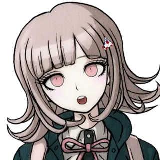 🤨 Chiaki Nanami Danganronpa Anime, Trò chơi điện tử, Tóc hồng, Dễ thương, Cô gái telegram sticker
