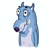 🤩 Cartoon, Dier, Hond, Wolf, Personage, Illustratie telegram sticker