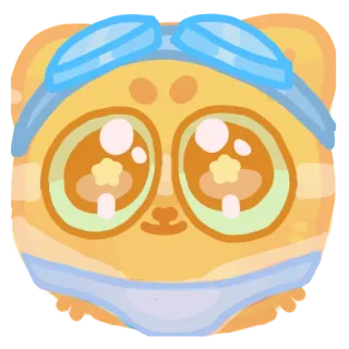 🧜‍♂ Мультфильм, Животное, Милый, Причудливый, Наклейка, Персонаж, Глаза, Иллюстрация whatsapp sticker