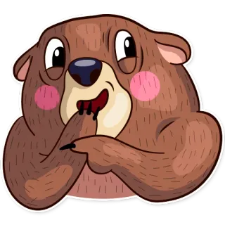 😅 bear, cartoon, cute, animal, sticker whatsapp sticker