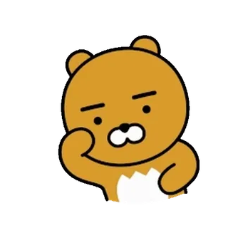 💬 Ryan คาเคาเฟรนส์, หมี, การ์ตูน, ตัวละคร, กำลังคิด telegram sticker