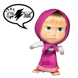 😡 Masha Masha and the Bear enfadado, dibujos animados, programa infantil, Masha, Masha y el Oso telegram sticker
