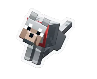 🐶 Minecraft wolf Minecraft wolf, hond, gepixeld, spel, dier, blokkerig, minecraft, huisdier telegram sticker
