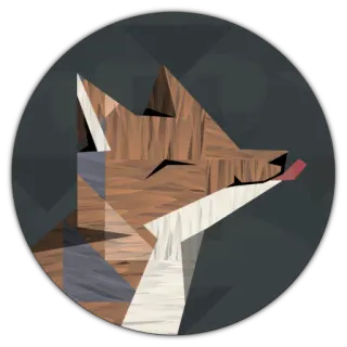 😶 fox, animal, geometric, illustration, sticker, wildlife, cute telegram sticker