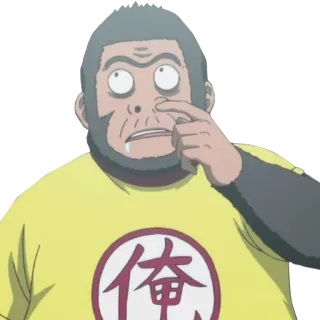 👃 俺 Anime, Personagem, Gorila, Homem, Nariz, Dedo whatsapp sticker