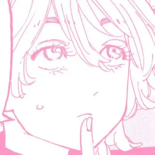 ☁️ Manga, Anime, Charakter, Pink, Psst, Pscht whatsapp sticker