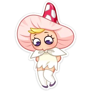 ☹️ гриб, милый, чиби, каваий, иллюстрация, стикер telegram sticker