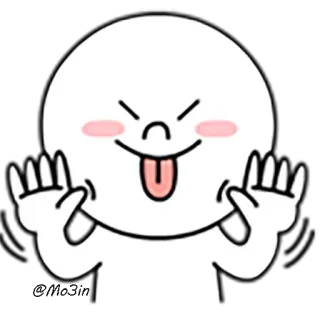 ☺️ Cartoon, Gesicht, Zunge, Emoji, Ausdruck, Süß telegram sticker