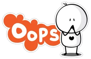 ❤ Oops oeps, fout, ongeluk, cartoon, schattig, personage telegram sticker