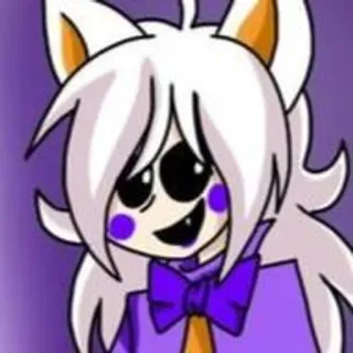 🌟 Dibujo animado, Personaje, Animal, Orejas, Lazo, Morado telegram sticker