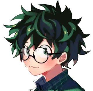 🤓 Izuku Midoriya My Hero Academia Anime, Held, Manga, Brille, Izuku telegram sticker