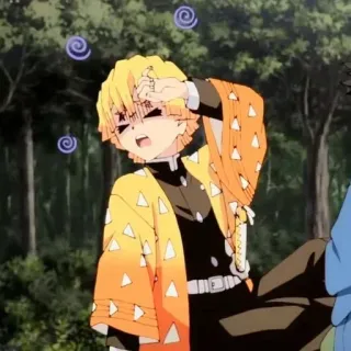 🦁 Zenitsu Agatsuma Demon Slayer 动漫, 漫画, 鬼灭之刃, 善逸, 角色, 贴纸 telegram sticker