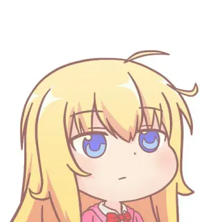 😕 anime, manga, cute, sticker, cartoon, blond hair, female telegram sticker