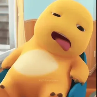 😩 yellow, character, cartoon, cute, relaxed whatsapp sticker