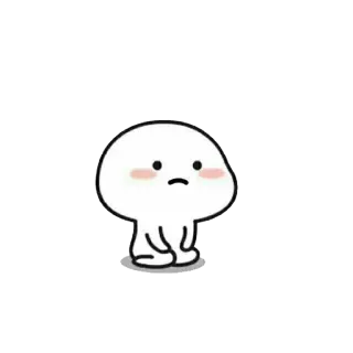 🍥 милый, грустный, одинокий, капля, персонаж, мультфильм whatsapp sticker