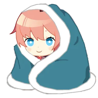😁 anime, chibi, blanket, cute, cartoon, girl, kawaii telegram sticker