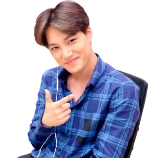 👍 persona, uomo, coreano, kpop, indicare, sorriso whatsapp sticker