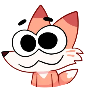 😵‍💫 fox, cartoon, animal, cute, eyes, head telegram sticker