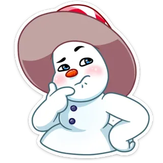 🤔 Muñeco de nieve, Invierno, Dibujo animado, Lindo, Personaje whatsapp sticker
