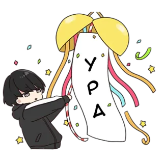 🥳 YPA anime, cartoni animati, coriandoli, stelle telegram sticker