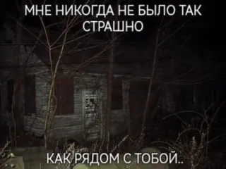 🌟 МНЕ НИКОГДА НЕ БЫЛО ТАК СТРАШНО
КАК РЯДОМ С ТОБОЙ.. 무서운, 공포, 소름, 공포, 밤, 집, 버려진 whatsapp sticker