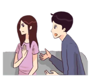 😑 Мультфильм, Пара, Разногласия, Отношения, Расстроен, Общение telegram sticker