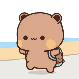🧸 orso, carino, cartone animato, animale, camminando telegram sticker