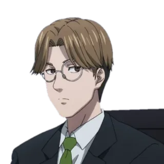 👀 anime, man, suit, glasses, serious telegram sticker