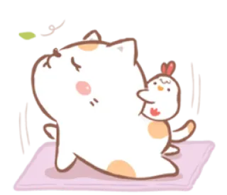 😤 gatto, pollo, carino, animale, cartone animato telegram sticker
