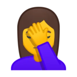 🤦 facepalm, emoji, disappointment, mistake, frustration telegram sticker