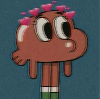 😘 Darwin Watterson The Amazing World of Gumball การ์ตูน, สัตว์, ปลา, หัวใจ, น่ารัก telegram sticker