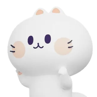 👍 แมว, น่ารัก, สัตว์, สติกเกอร์, การ์ตูน, ขาว, น่ารัก telegram sticker