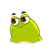 😌 青蛙, 卡通, 动物, 两栖动物, 可爱, 表情包 whatsapp sticker