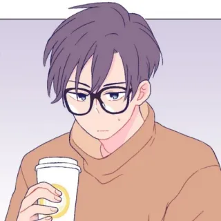 ⚓️ Anime, Manga, Cartoon, Illustration, Kaffee, Junge whatsapp sticker