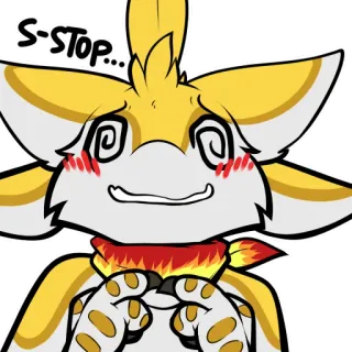 😵‍💫 S-STOP... envergonhado, atrapalhado, furry, desenho animado, animal, fofo, meme telegram sticker
