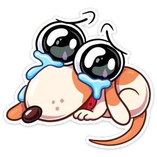 😢 cartone animato, cane, piangendo, triste, lacrime, cucciolo, kawaii, carino telegram sticker