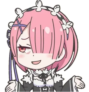 💁‍♀️ Ram Re:Zero 动漫, 拉姆, Re:从零开始的异世界生活, 贴纸, 可爱 telegram sticker