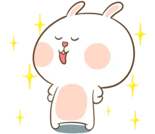 🐽 królik, słodki, zwierzę, kreskówka, iskra, szczęśliwy telegram sticker