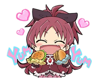 🍽 Yum Yum 음식, 애니메이션, 귀여운, 맛있는, 카와이, 행복한 telegram sticker