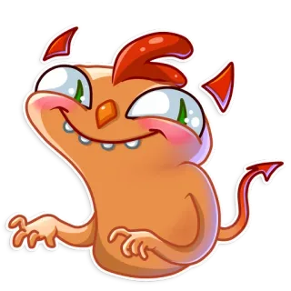😈 cartone animato, mostro, demone, divertente, adesivo, illustrazione, personaggio whatsapp sticker