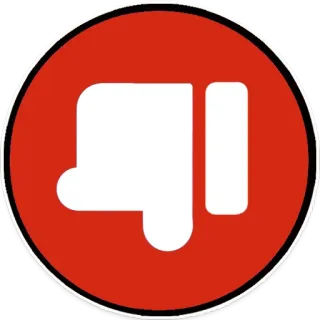 👎 Pollice verso il basso, Non mi piace, Negativo, Scontento, Emoji, Feedback telegram sticker