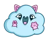 🐾 cloud, cat, kawaii, cute, cartoon, sticker telegram sticker