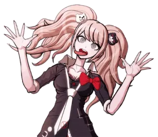 😛 Junko Enoshima Danganronpa Anime, Manga, Rozpacz, Kreskówka, Japoński, Postać telegram sticker